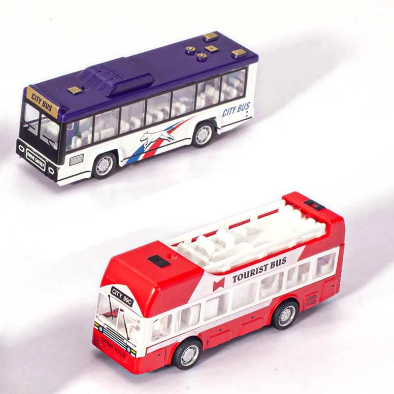 ألعاب موديل حافلة مدرسية من سبيكة PVC ، زينات سيارة معدنية ذات طابقين ، مركبة قابلة للسحب ، ألعاب ديكورية للأطفال ، هدية ، 10 روض #4