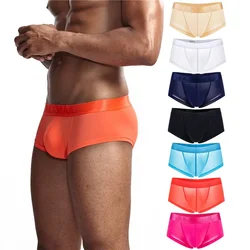 JOCKMAIL Fashion Sexy Ice Silk Men's Underwear Summer Ultra-thin Boxer Briefs Breathable Microfiber Male Swim Trunks Shorts