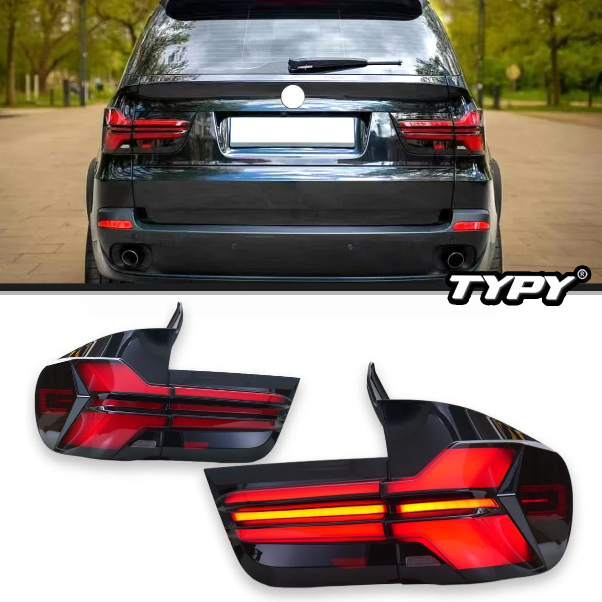 

Car LED Taillight For BMW X5 E70 2007-2013 Yellow Turn Signal Upgraded To 2023 Style Taillights Plug And Play Car Accessories