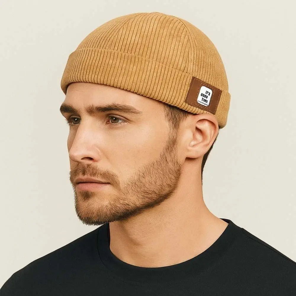 

Multipurpose Solid Color Vintage Docker Cap Round Adjustable Dome Melon Cap Soft Comfortable Hip Hop Hat Men