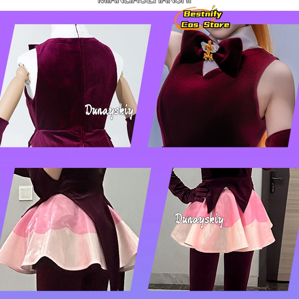 Haneoka Meimi Anime Saint Tail Cosplay Burglar Costume Women Sleeveless Sexy V-Neck Ball Gown Mini Dress Halloween Roleplay Suit view 5