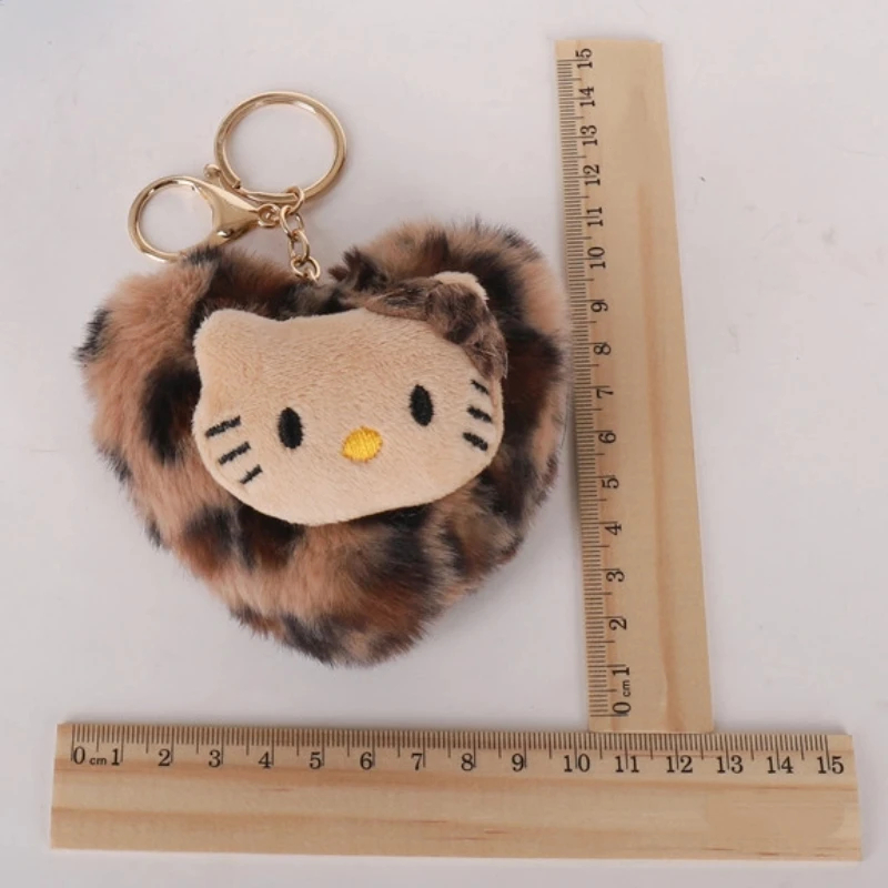 Cartoon schattig katje pop knuffel sleutelhanger rugzak dier luipaard patroon kat hanger auto hangende decoratie kerstcadeau