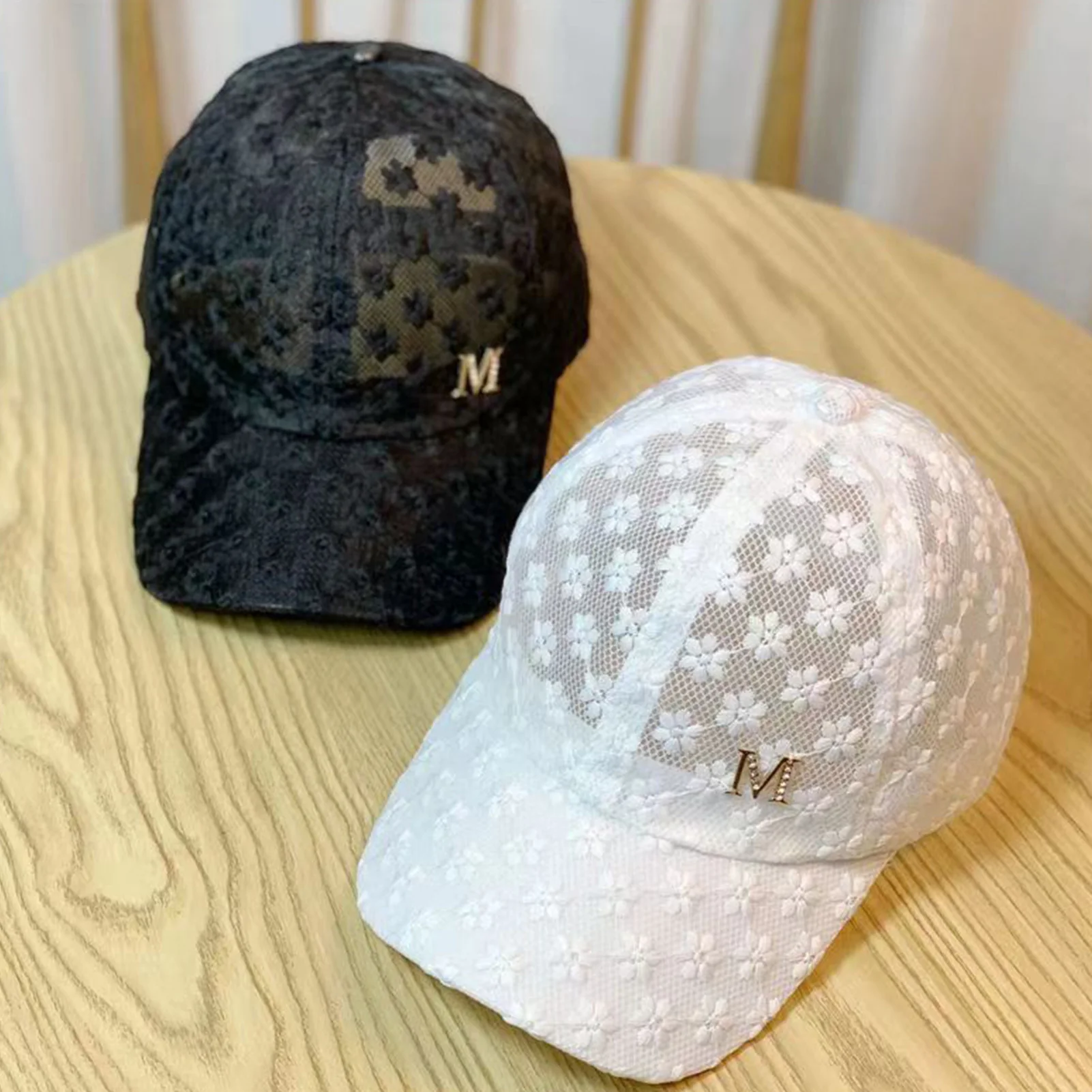 

Весенне-летняя регулируемая бейсболка с кружевом и цветочным узором, тонкая, дышащая, с защитой от солнца, с вырезами, на застежке.