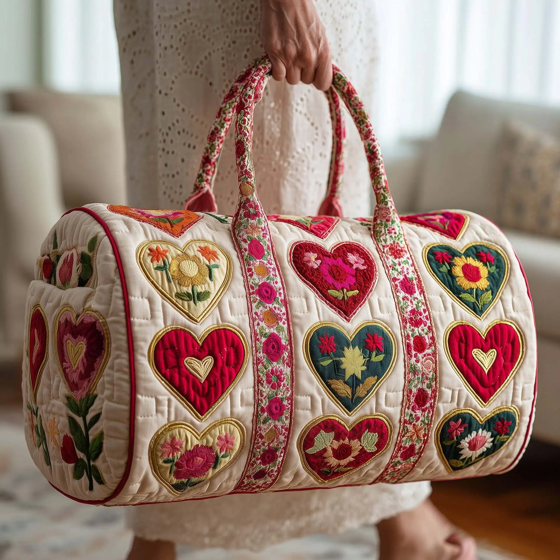 

3D Printed Quilted Bags fashion creative love Gifts Handbag Tote Bag Sport Training Bags Travel Bag Beach Hiking Camping