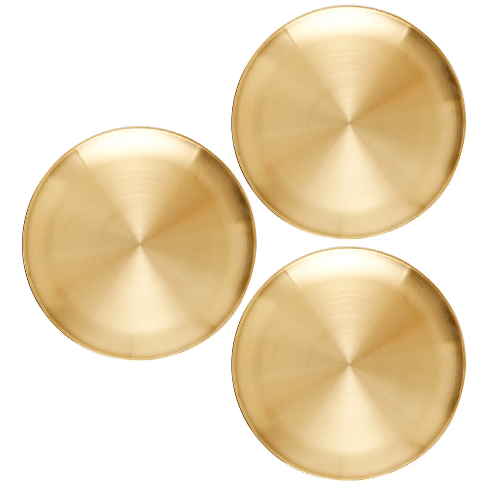 Bandejas para Buffet, platos para carne, cena de acero inoxidable, Retro, Vintage, 3 uds.