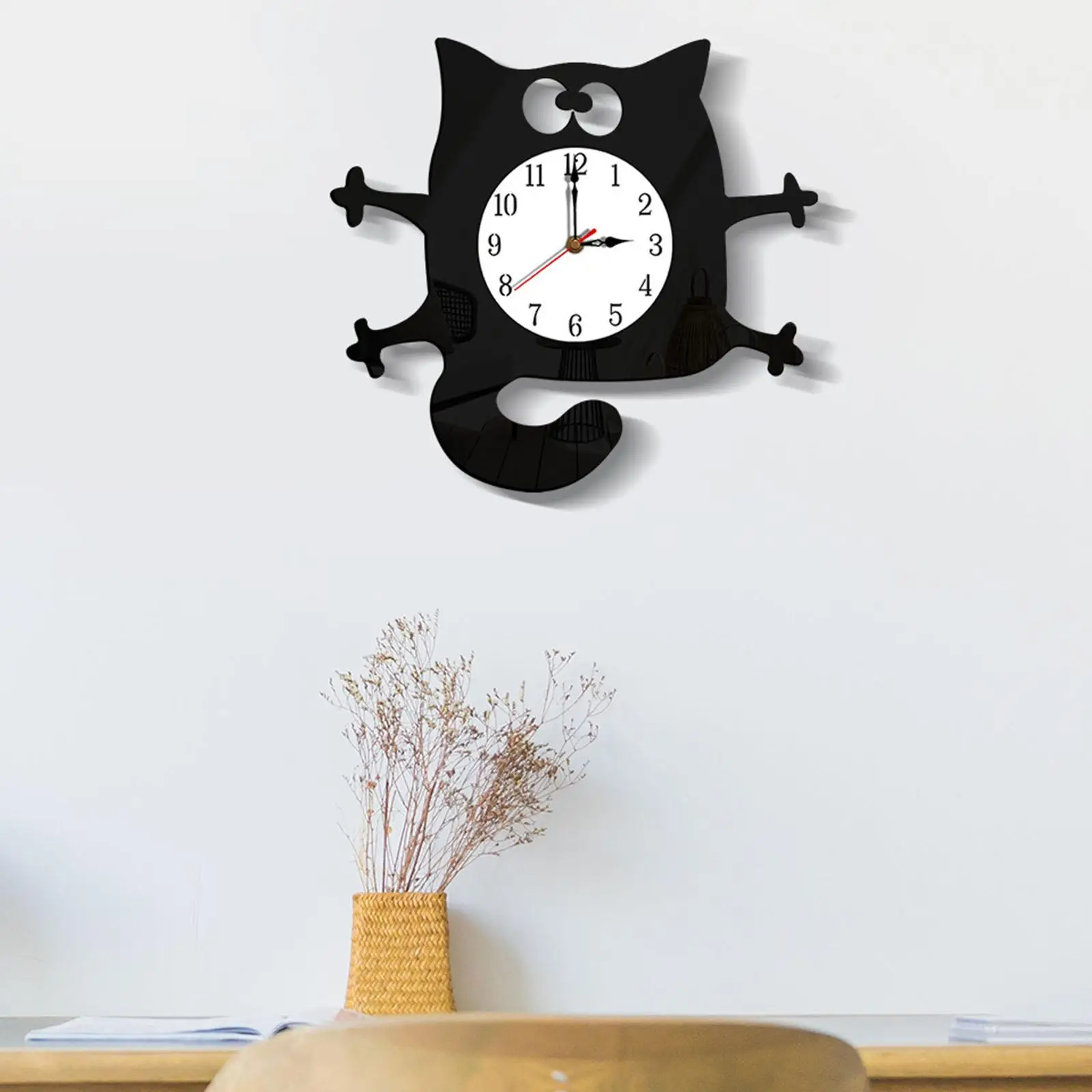 Funny Wall Clock Battery Operated for Living Room Kitchen Decor