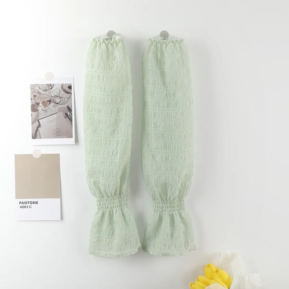 Fashion Lace Mesh Sun Protection Sleeves Anti-UV Solid Color Arm Sleeve Breathable Loose Fit Fingerless Gloves Driving