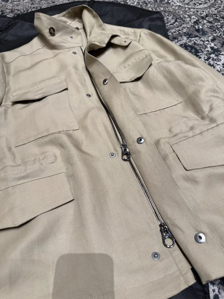 2025 New LP Old Money Style Mens Linen Silk Blend Jacket Adjustable Cuff Waist Commuter Casual Versatile Outerwear For Men