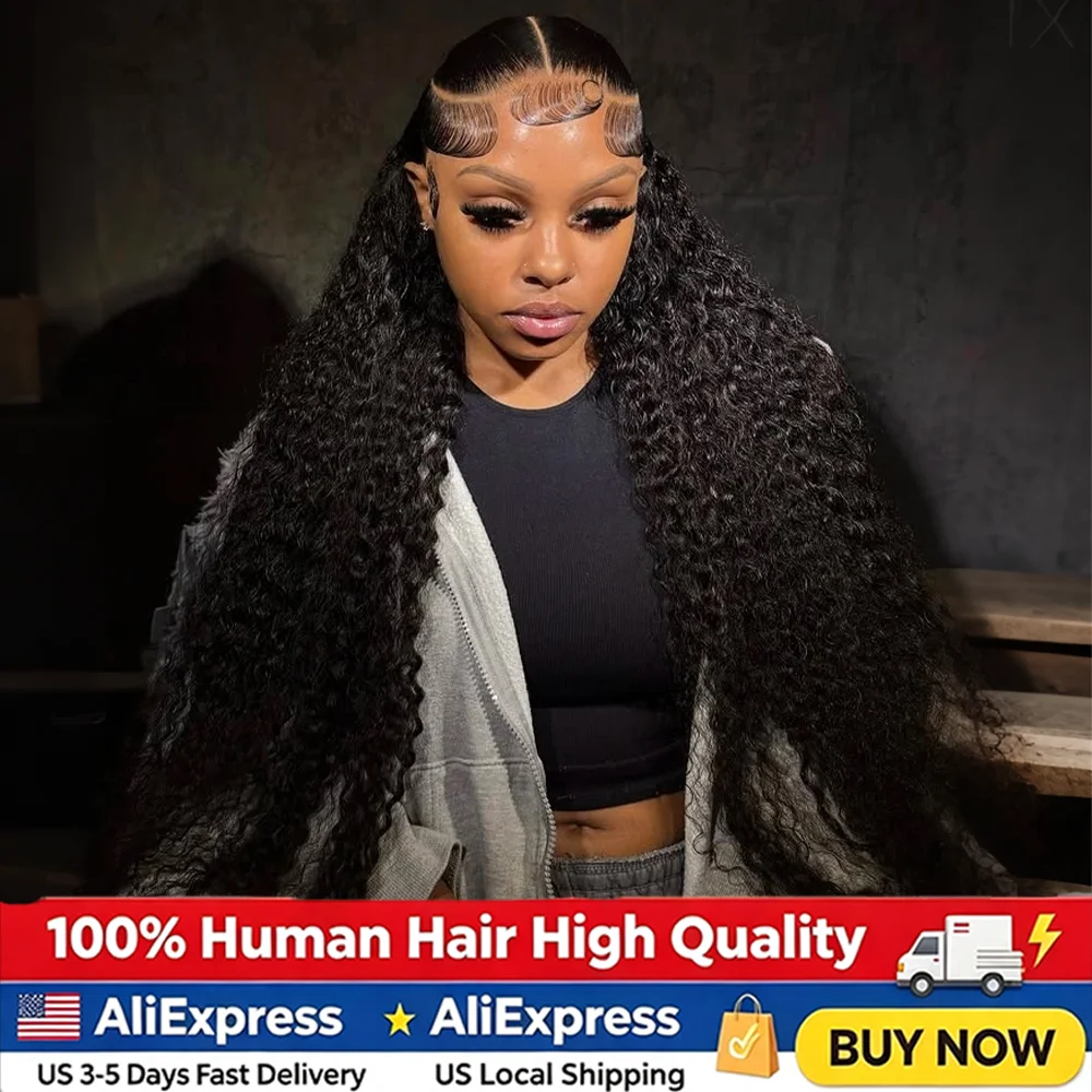 Transparent Lace Front Human Hair Deep Wigs 40 42 Inches 13x4 13x6 HD PrePlucked Brazilian Deep Wave Lace Frontal Wig for Women