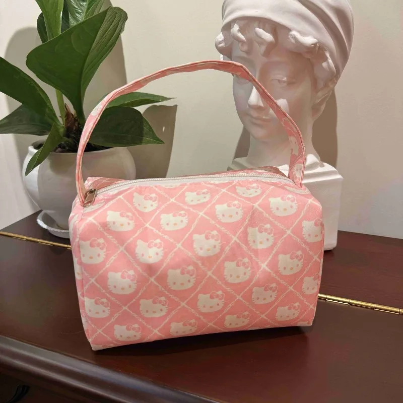 女性用化粧ポーチ-ジッパー付きメイクオーガナイザー-大容量メイクバッグ-新しい化粧品ハンドバッグ-漫画プリントの洗面用具バッグ