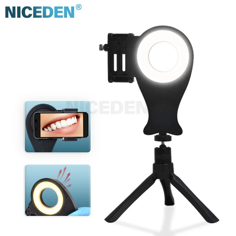

NICEDEN Dental Ring Light for Phone, LED Oral Photography Light, Dentist-Pro HD Teeth Whitening Light, 360° Adjustable, iPhone/A
