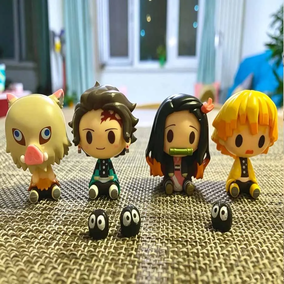 4Pcs/Set Demon Slayer Kamado Tanjirou Nezuko Agatsuma Zenitsu Action Figure Cute Anime Model PVC Statue Collectible Toys Gifts - view 3