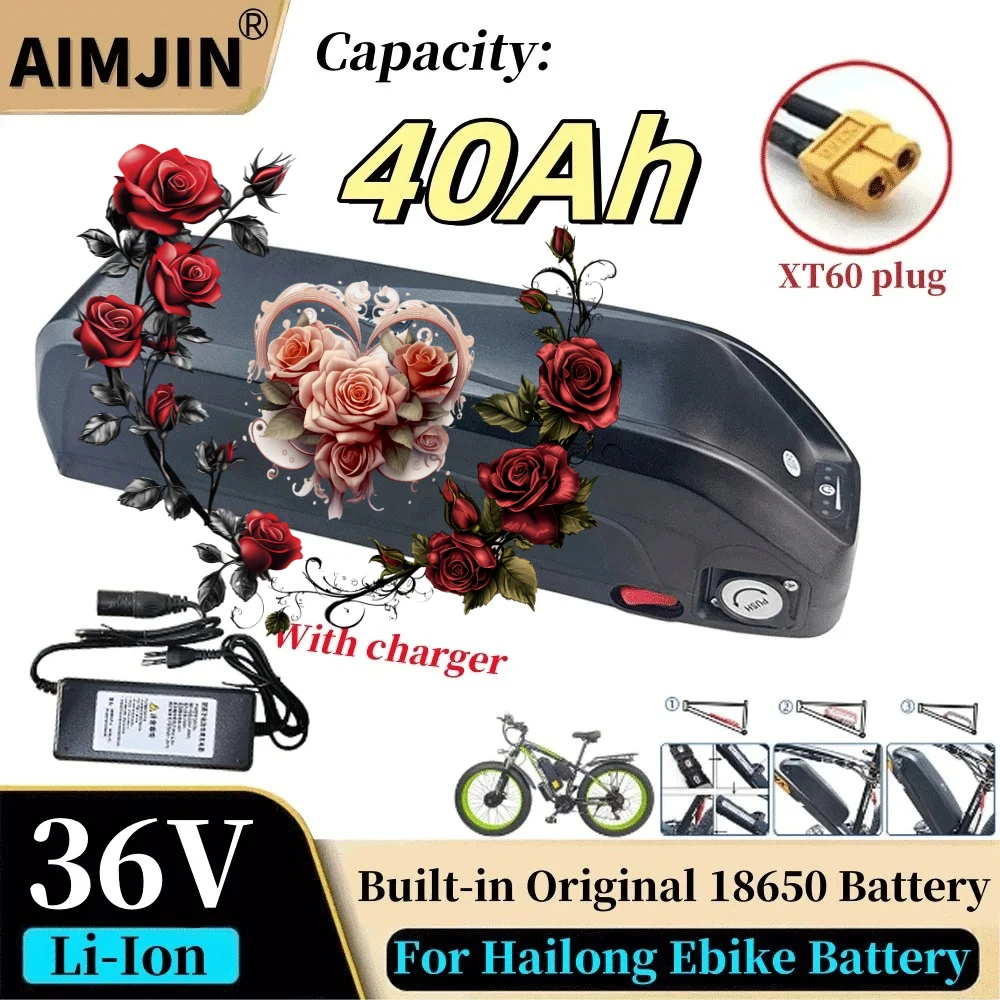

large capacity for hailong battery 36V USB 18650 BBS02 BBS03 BBSHD 40Ah 500W 750W 1000W 1500W Motorcycle/bicycle/bike