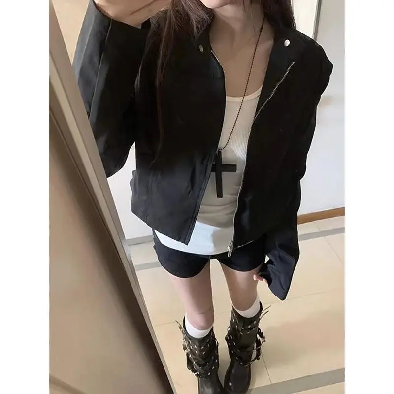 سترات راكبي الدراجات النارية سترة نسائية خضراء خريفية من التويد بإبرة مسطحة منسوجة على الطراز الأوروبي رشيقة عالية الجودة موضة كلاسيكية #3