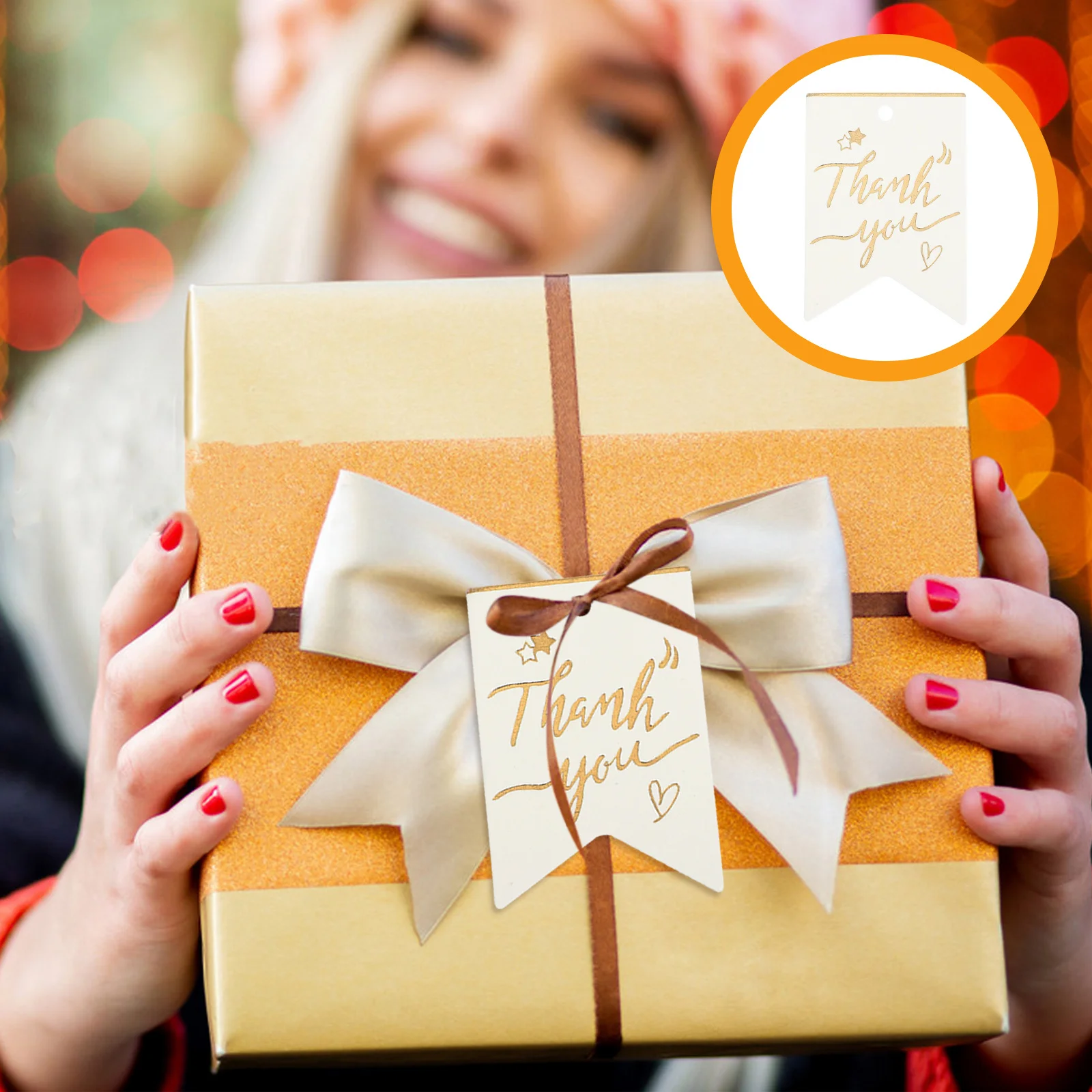 100 قطعة علامات شكر مستديرة لتغليف الهدايا تسميات أنيقة لتقوم بها بنفسك علامات ورق الكرافت لعلاج أكياس هدايا الحفلات دش الزفاف #1