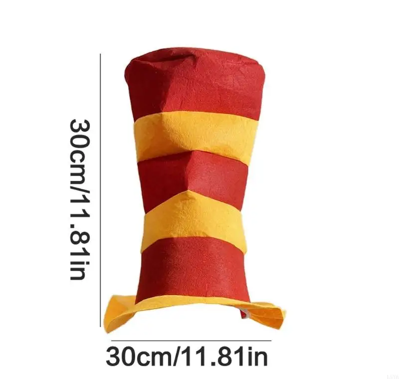 L5YA ファンシーロリータ魔女帽子ストライプ装飾ゴシック帽子クリエイティブ魔女帽子仮装パーティー用