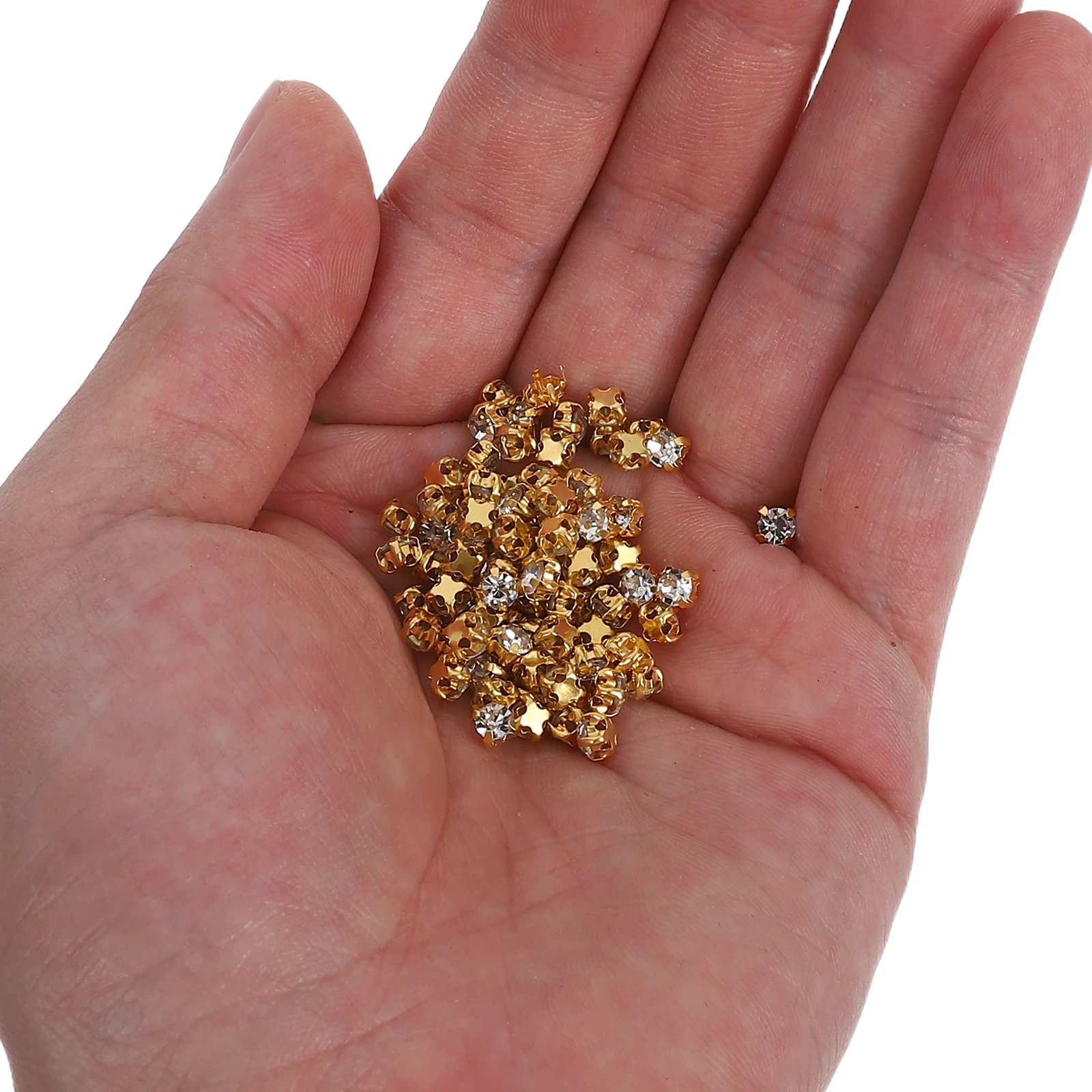 

1440Pcs Claw Set Glass Gems Flatback Sew on Bling for Clothing Shoes Dress Embroidery Crafts DIY Flatback Glass Gems