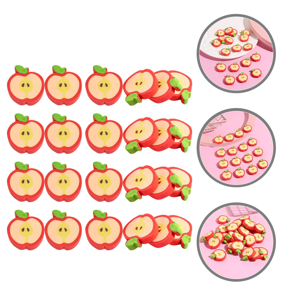 100 Pcs Kids Erasers Apple Mini for Classroom Fruits Cute Detachable Bulk Small Student