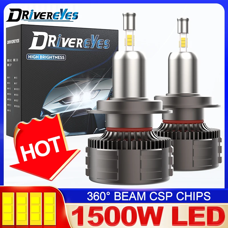 

Dembaliyes 360 Mini H4 Светодиодная фара 1500 Вт H1 H7 H8 H9 H11 9005 Hb3 9006 Hb4 9012 6000K Белая противотуманная фара Супер 1:1 2 шт. Вентилятор