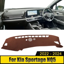 Kia Sportage NQ5 하이브리드 GT-라인 HEV X-Pro 2022 2023 2024 자동차 대시 보드 커버 라이트 패드 방지 UV 카펫 미끄럼 방지 매트