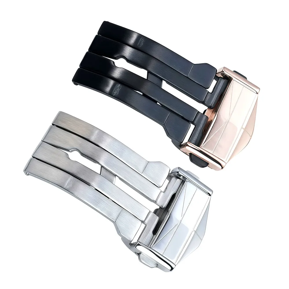 Compatible with Hublot Big Bang 22mm Double-Press Folding Deployant Buckle Pointed-End Watch Strap Clasp