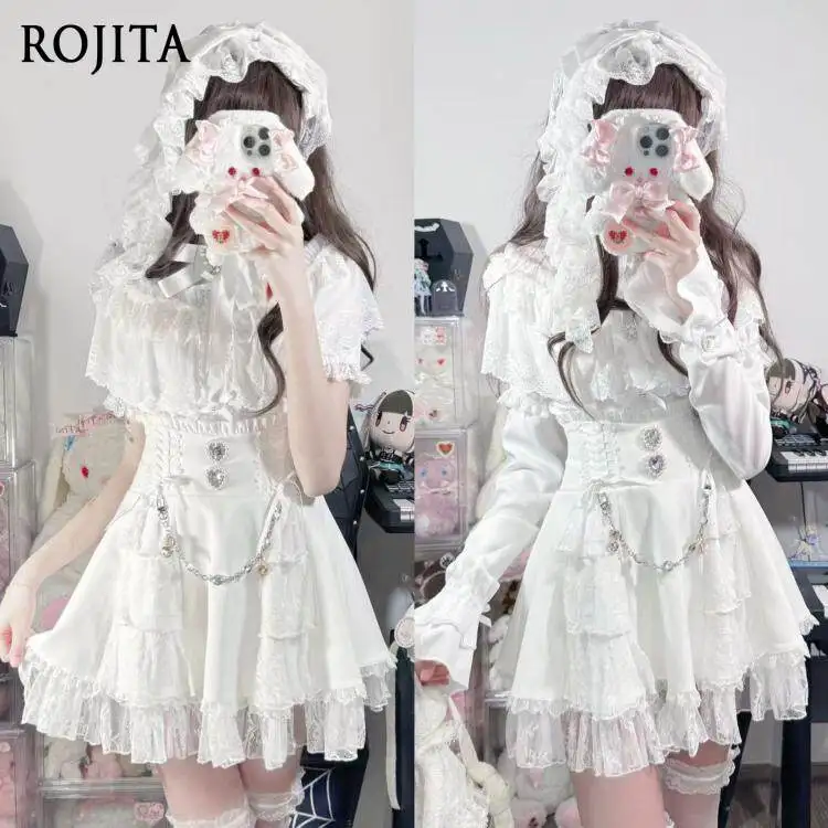 

Mass-produced Original Japanese-style Lace Clothing High-waisted Sweet Rhinestone Leggings and Anime-style Skirt Black Skirt
