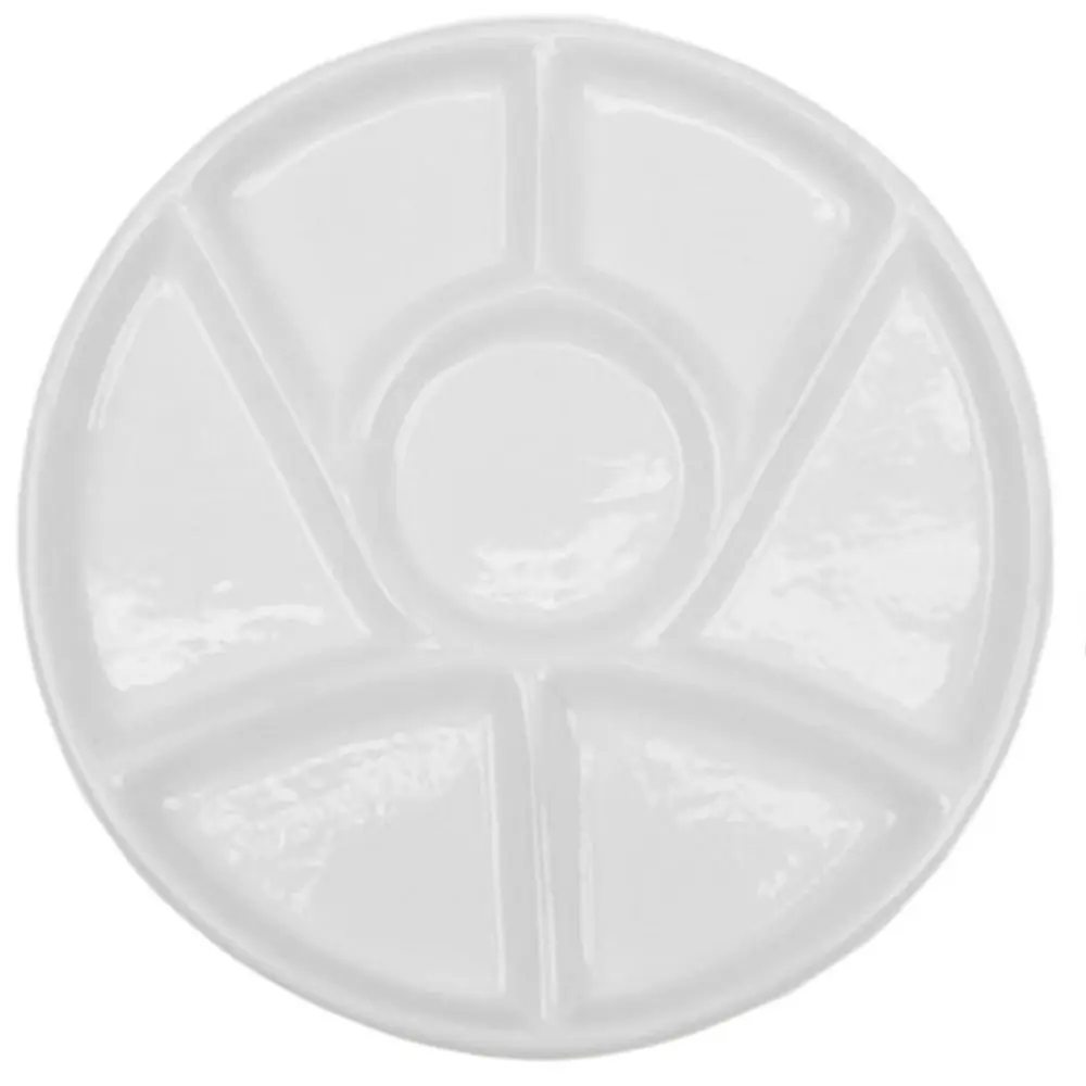 

6/7/8/9 Grids Ceramic Paint Palette Portable Reusable Paint Palette Tray Durable White Porcelain Palette Art Supplies