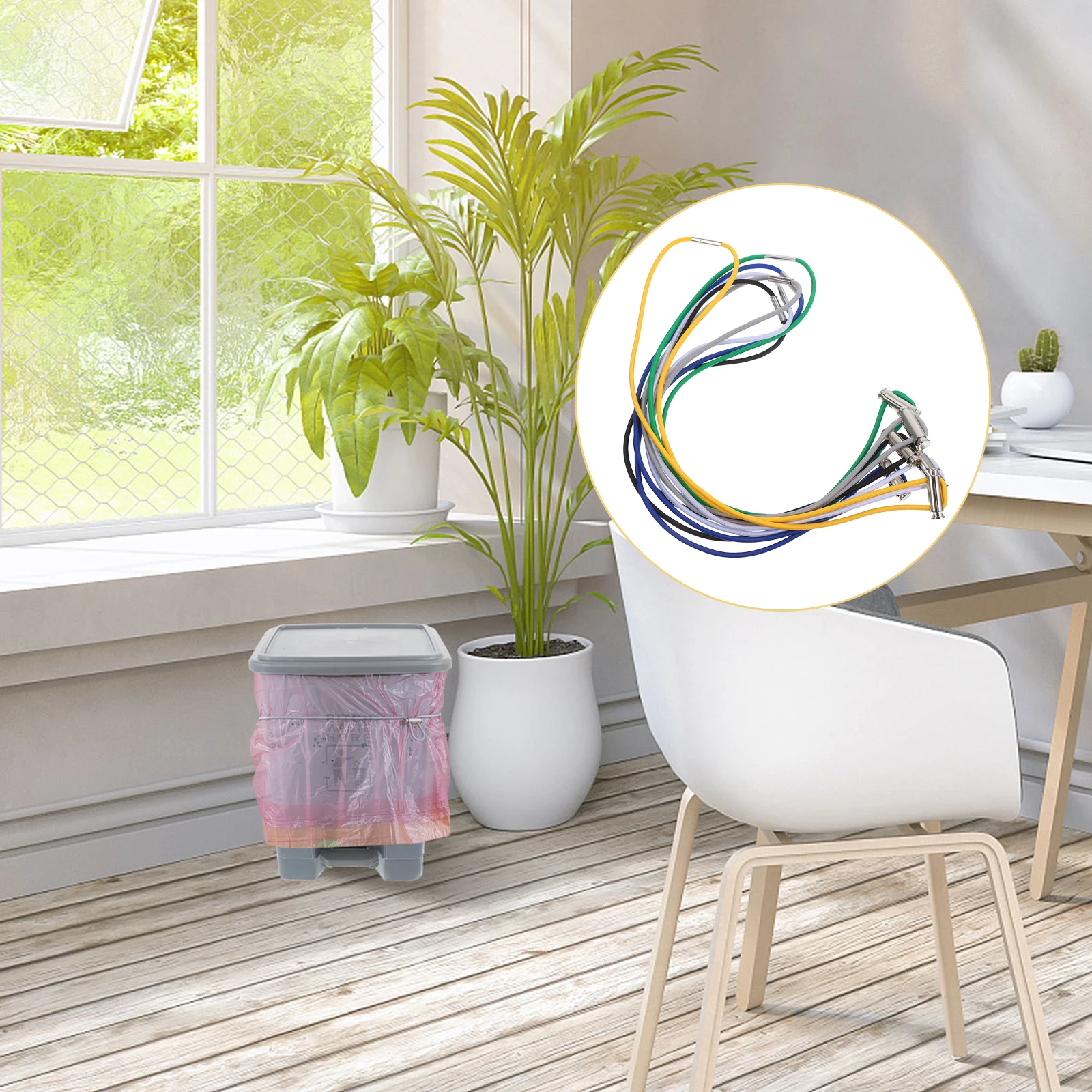 

6 шт. регулируемые фиксирующие ленты для мусорного бака, резиновые держатели для мешка для мусора, корзина для мусора, эластичные ремни, банджи-застежки, большие