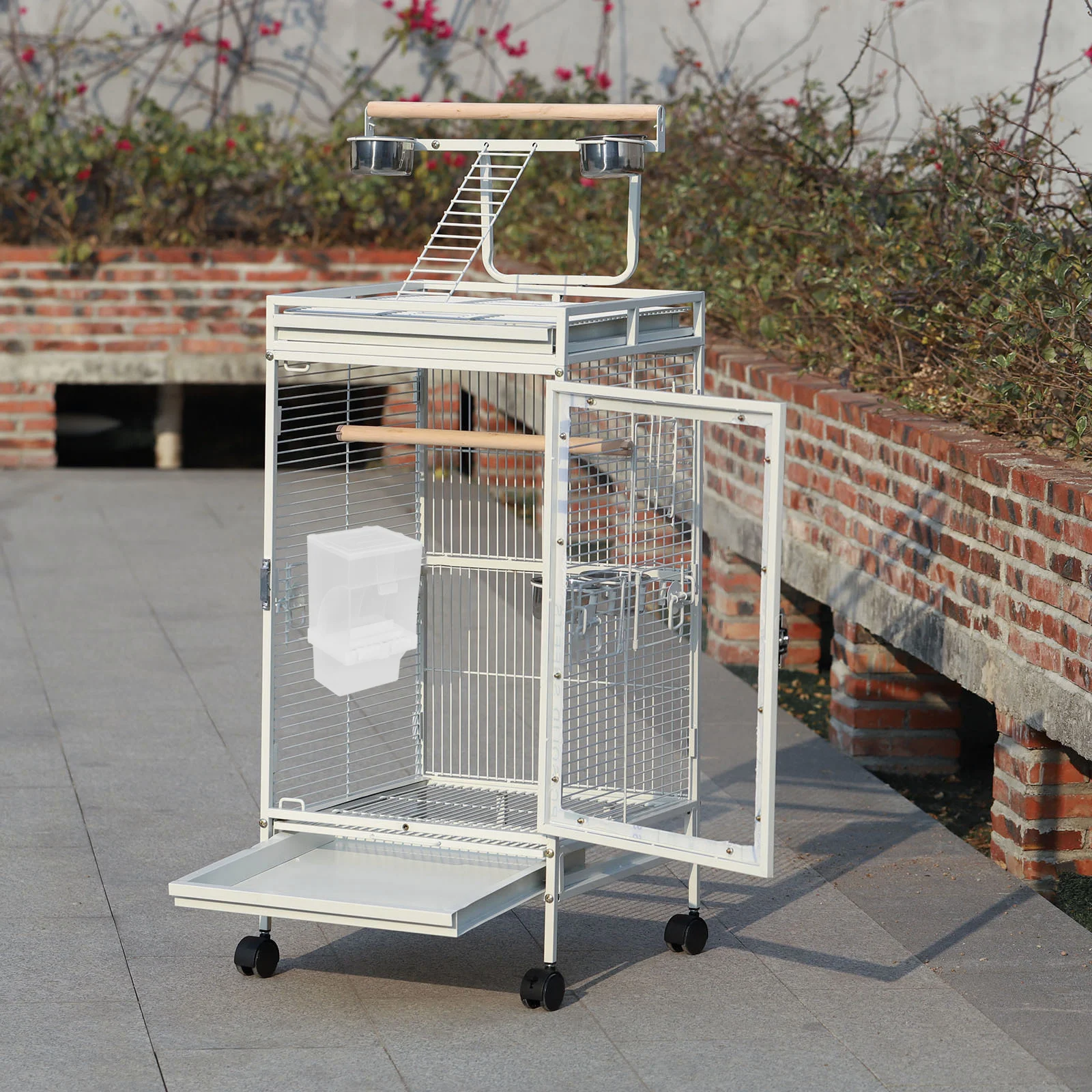 

Automatic Bird Feeder Sliding Type Convenient Bird Food Feeder for Cage Feeding Cleaner Anti-Spill Comederos Para