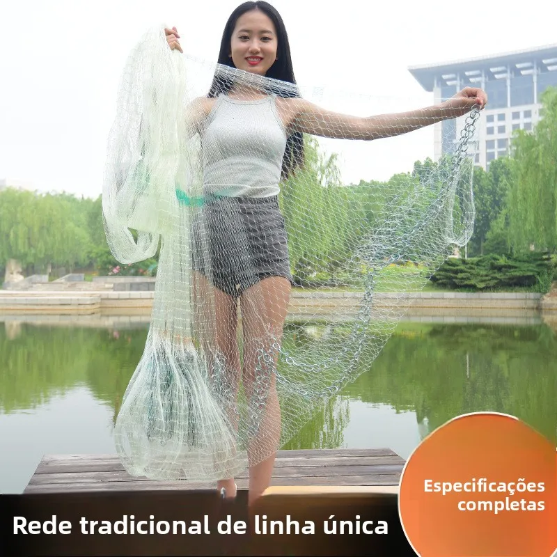 traditional-hand-thrown-fishing-net-korean-style-single-thread-line-chain-link-fishing-gear-old-fashioned-casting-net