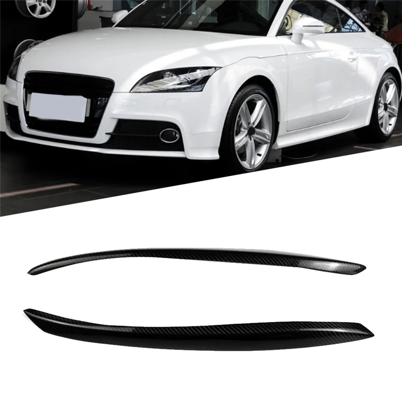 

Car Headlight Eyebrow Molding Trim Sticker For TT 2006-2014 Lamp Eyelids Trim Strips Lid Cover Real Carbon Fiber Parts