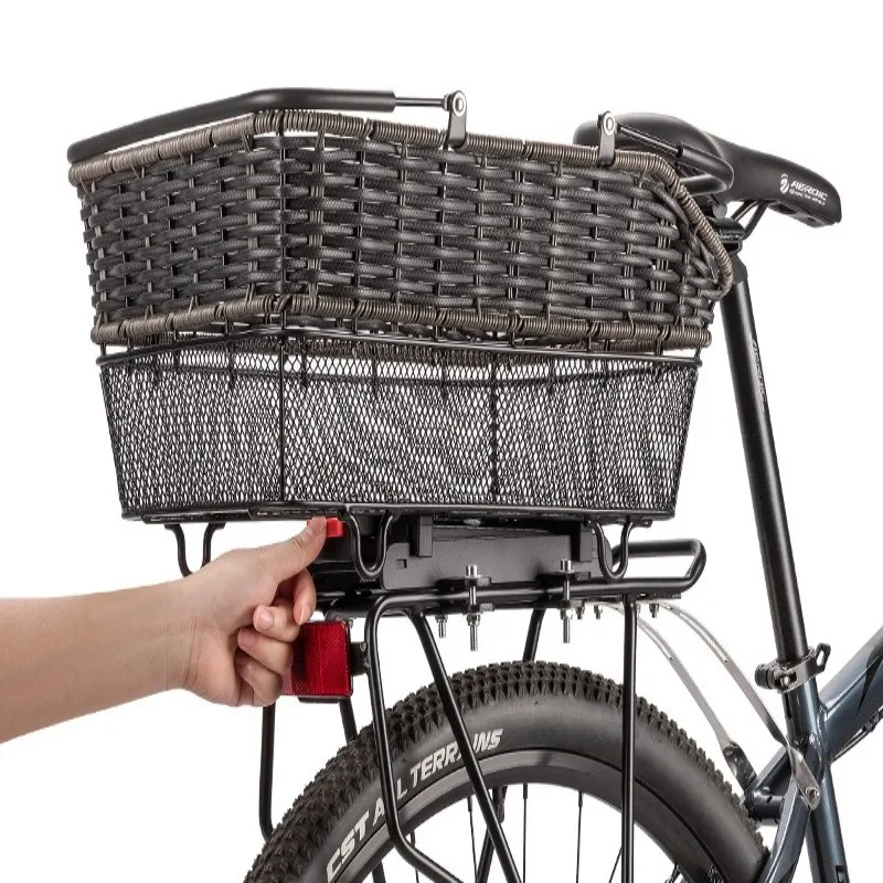 Bike Rear Basket Iron Material Durable Waterproof Enhanced Load-bearing Quick Disassembly Bicycle Panniers Bicycle Accessories