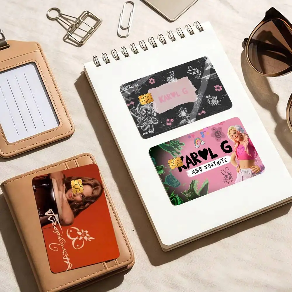 Singer K-Karol G ALBUM  Diy Credit Debit Card Sticker Party Sticker Decoration Waterproof Small Chip Card Skin Sticker