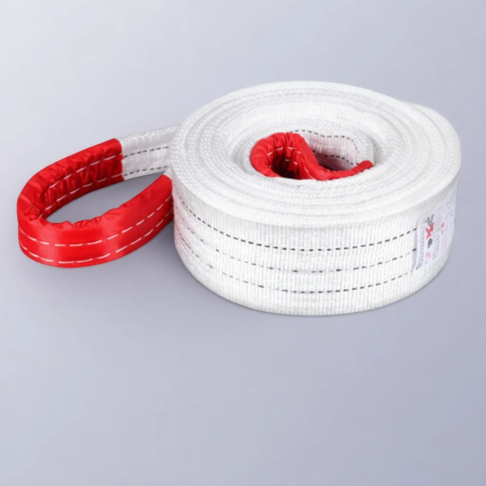Durable Polyester Flat Lifting Sling Industrial Webbing Strap Crane Rigging Belt For Factory Workshop Heavy Cargo Handling