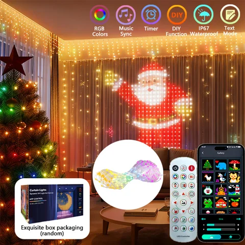Smart RGB Curtain String Lights