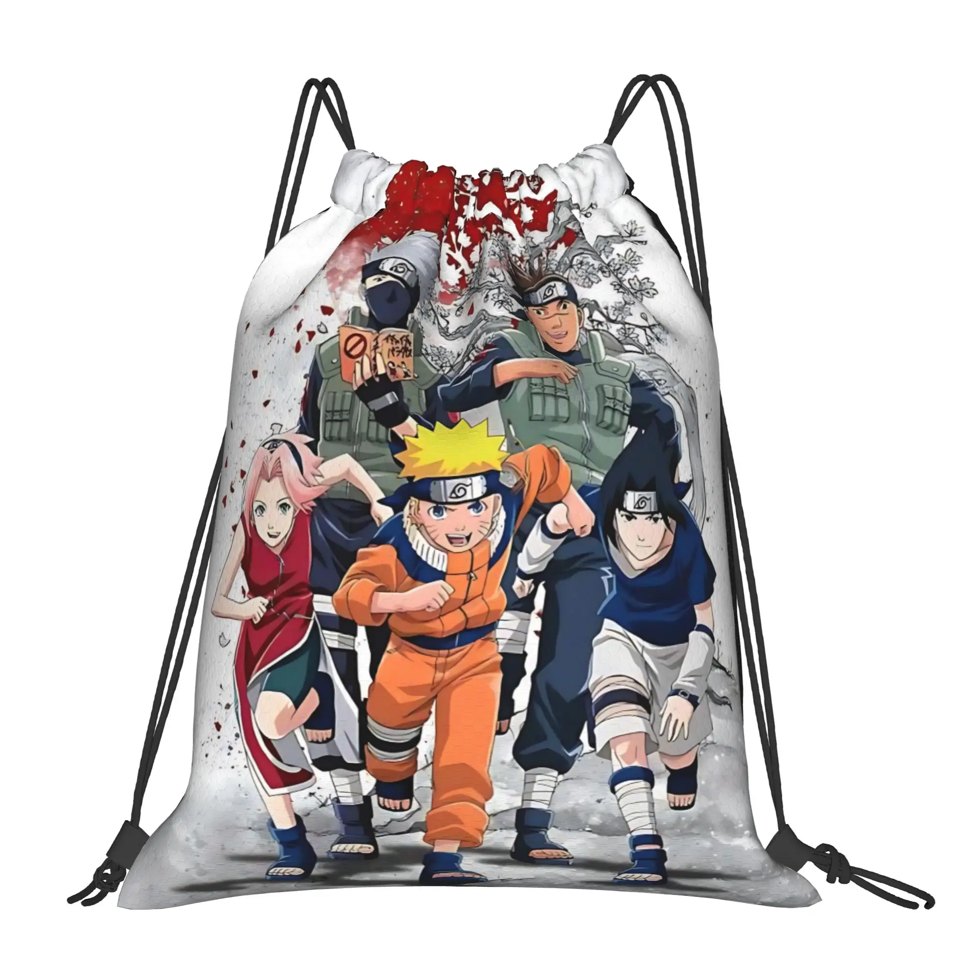 gym Pouch Naruto anime comic  Drawstring Bags Men Women Storage Backpack Teenager Travel Bag Multi-function Pocket