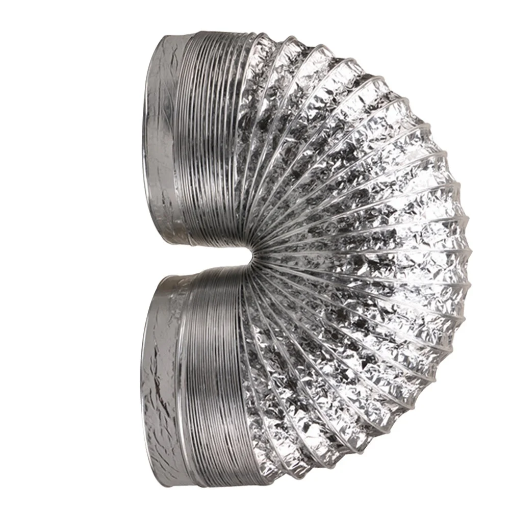1 pz 2M Tubo flessibile per condotto in foglio di alluminio resistente al calore addensato 150Mm per ventilazione Hvac Ventola di scarico Condotto Essiccatore Tubo di sfiato Argento