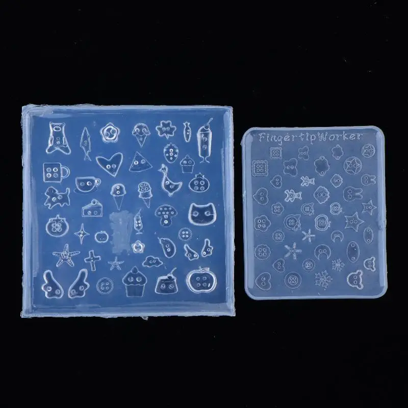 New Multi Shapes Button Nail Art Mold 3D Soft Silicone Small Size Reusable Manicure Tool for DIY Nail Art Design