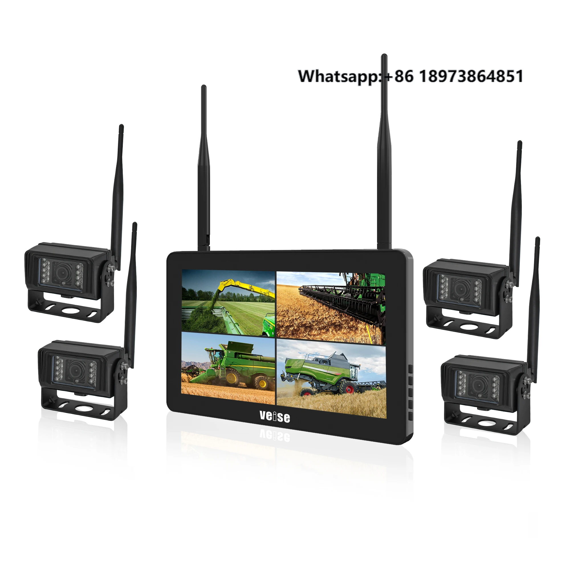 

1080P 4CH Ai Bsd Wireless Rearview Car System with for Truck RV Forklift