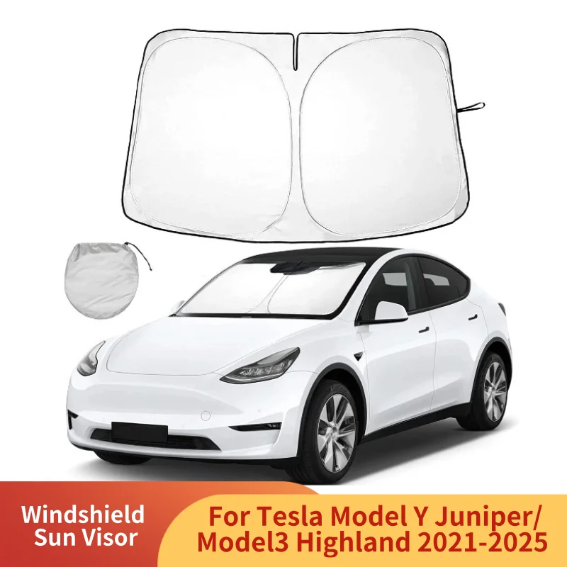 

Для Tesla Model Y Juniper/Model3 Highland 2021-2025 up лобовое стекло солнцезащитный козырек складной солнцезащитный козырек переднее окно защита от ультрафиолета