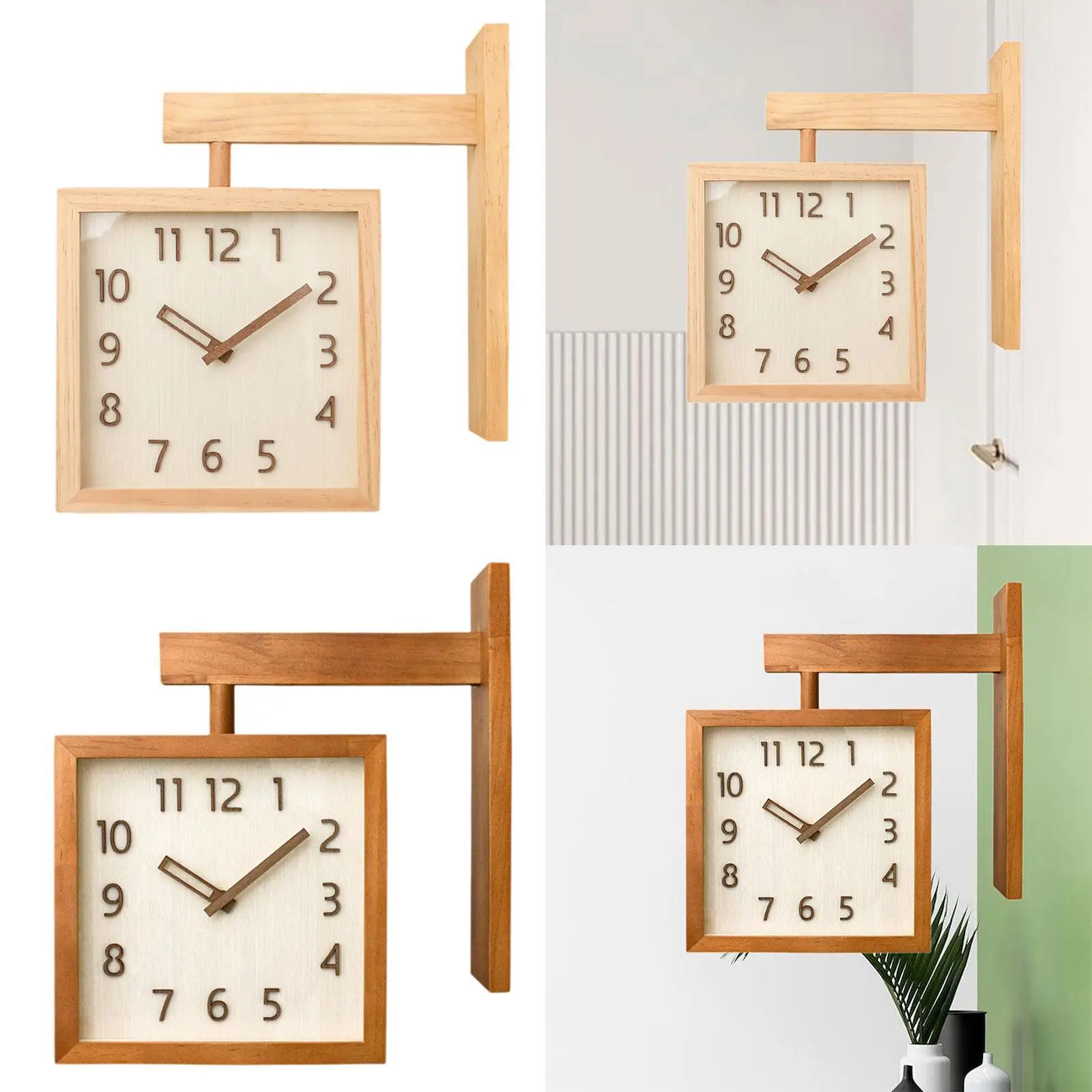 

Wall Clock Elegant Compact Easy to Read Decorative Modern Double Sided Home Decor for Hotel Bedroom Living Room Kitchen Home