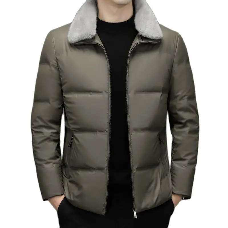 Batmo 2023 new arrival winter high quality 90% white duck down jackets men,men\'s  Leather coat 2222