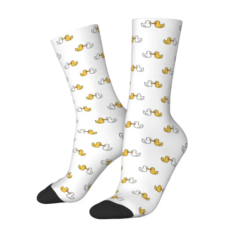 Custom Fun Printing Cartoon Duck Love Pattern Socks for Men Women Stretchy Summer Autumn Winter Crew Socks