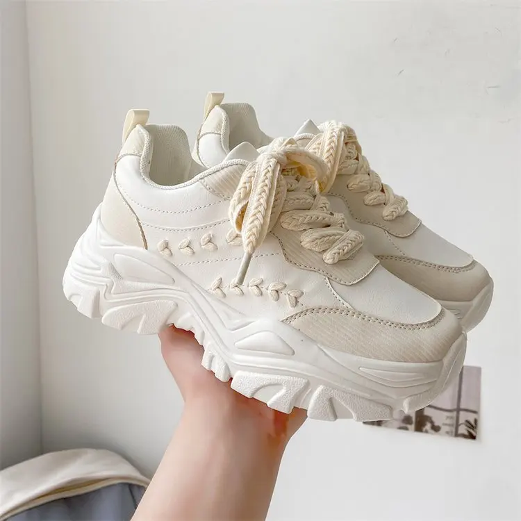 scarpe da donna Scarpe sportive con suola spessa che aumentano l'altezza da donna sneakers con plateau grosso da donna sneakers harajuku lolita da corsa