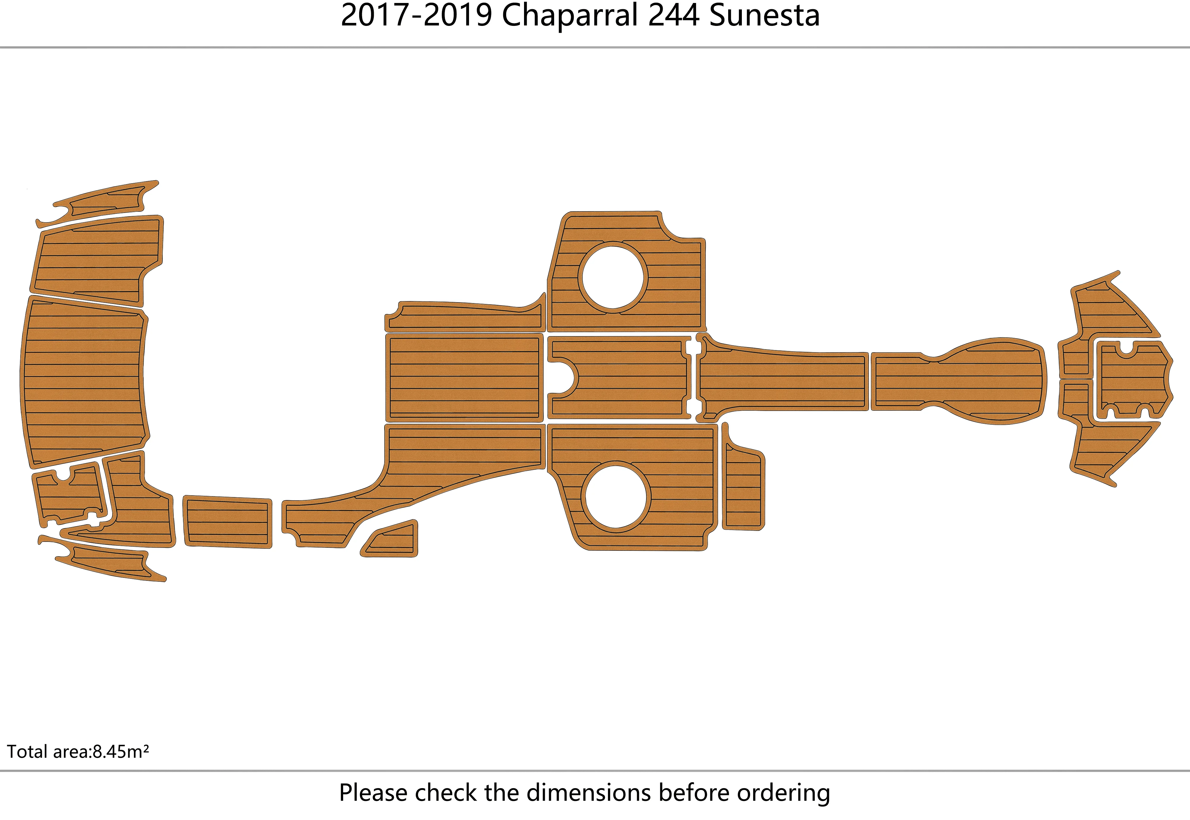 Non-Slip EVA Faux Teak Marine Self-Adhesive 6mm Yacht Cockpit Pad for 2017-2019 Chaparral 244 Sunesta Boat Decking Easy Install