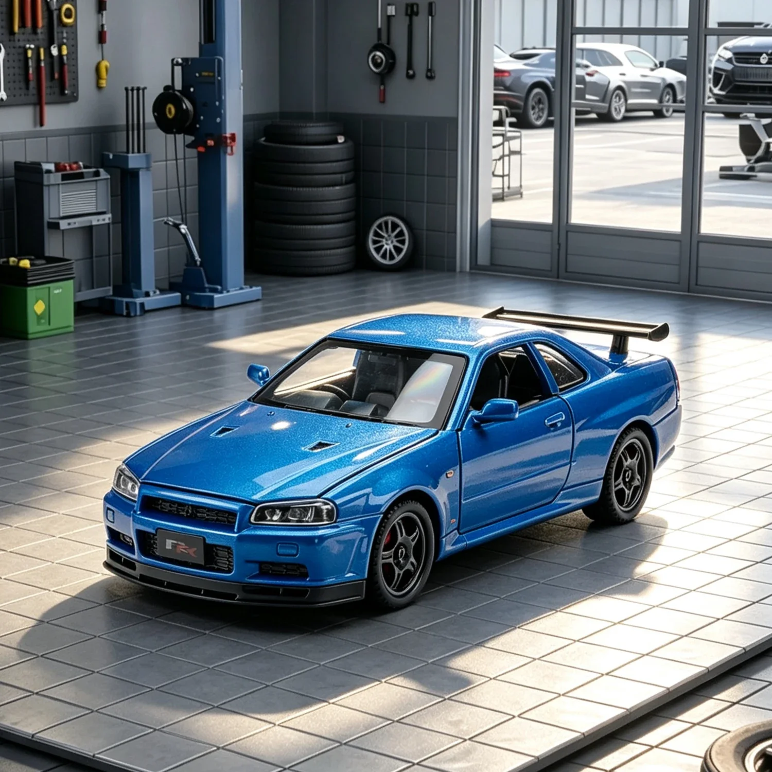 1:32 Skyline R34 F80 GT3 RS Car Model Diecast Vehicle Miniature Home Decoration & Computer Desktop Ornaments Holiday
