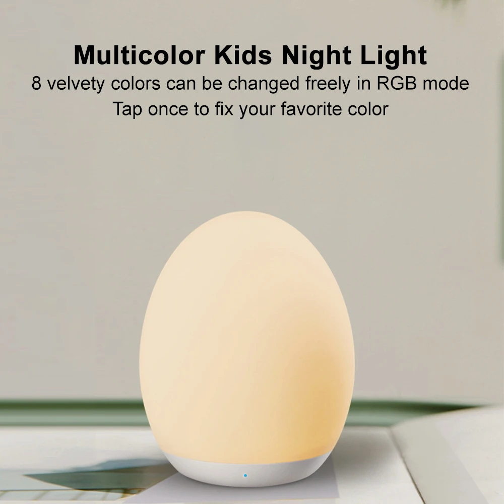 LED Night Light USB Rechargeable Table Lamp Touch Switch for Children\'s Home Garden Bar KTV Dining RGB Ambient Light