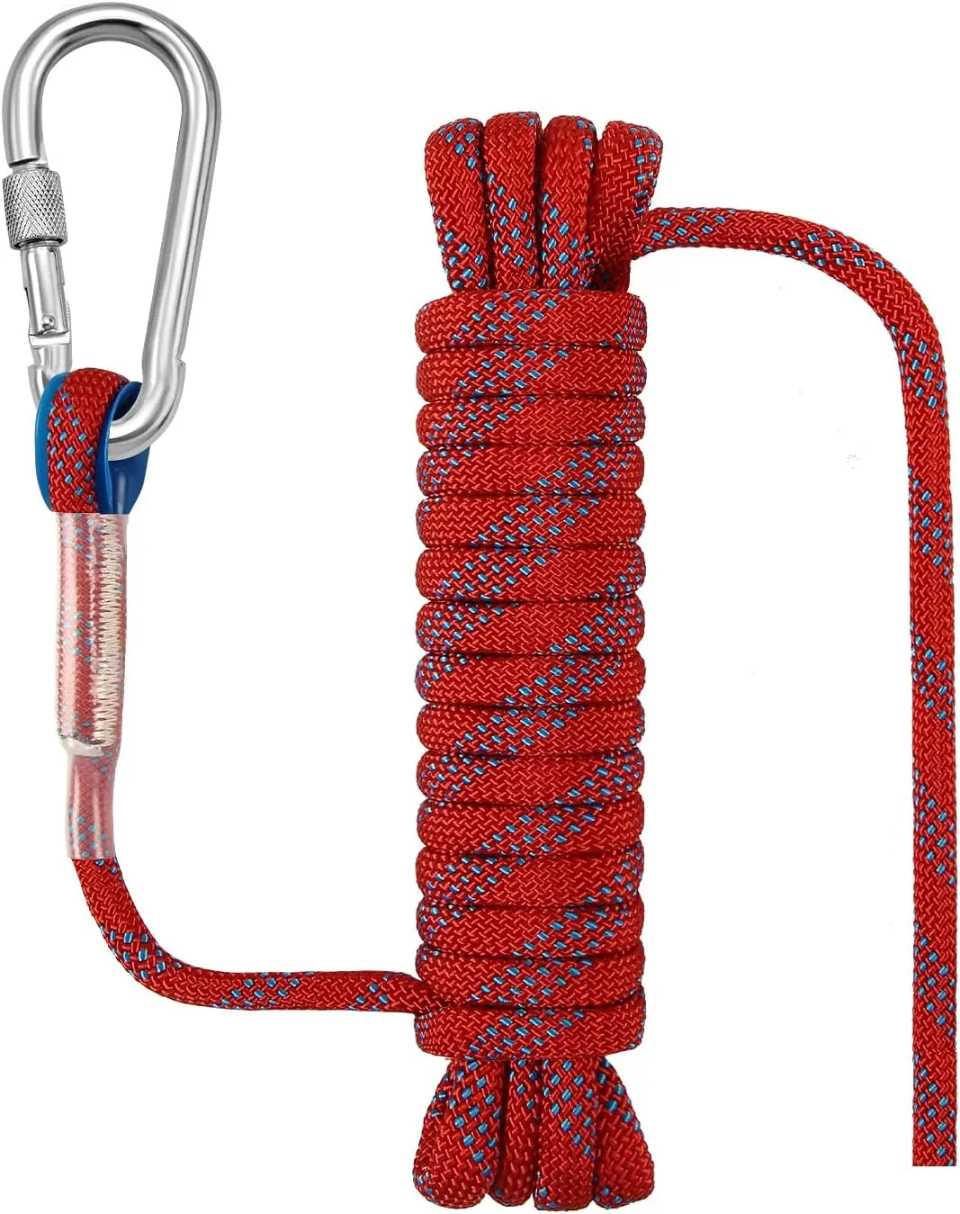 

9/16" x 16 ft Nylon Floating Rope with Carabiner, 9 KN, for Boating, Fishing, Rappelling