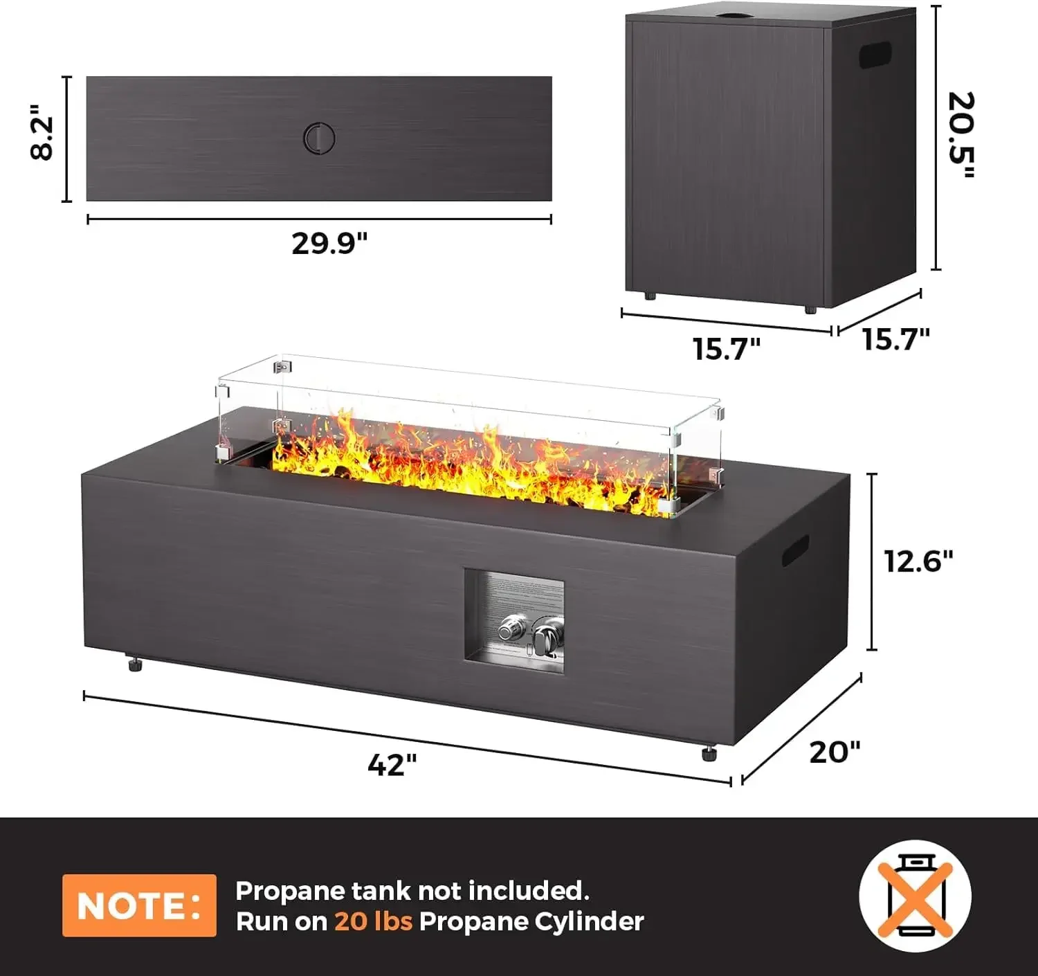 Fire Pit Table 50,000 BTU 42