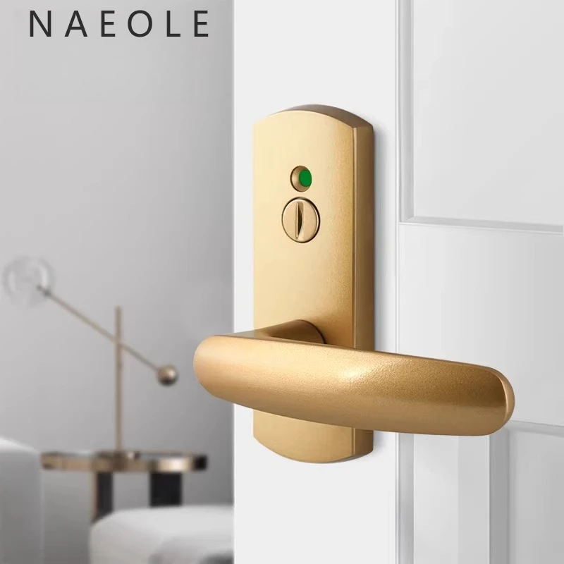 Japanese Style Indoor Door Lock with Indicator, Minimalist Silent Bedroom Door Lock, Universal Household Emergency Opening Lock